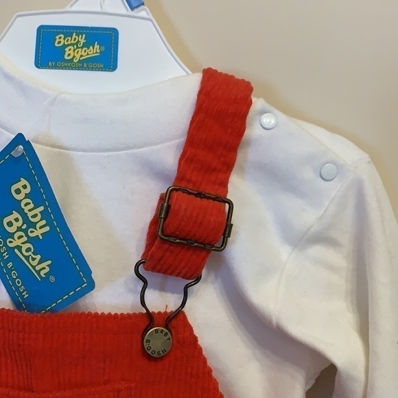 Vintage OshKosh B’gosh Baby B’gosh Red Cord Overall Set NWT - Picture 4 of 13